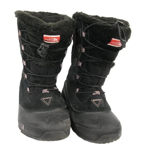 The North Face Heat Seeker Black Leather Lined Waterproof Snow Boots Women's 6 - Picture 4 of 9